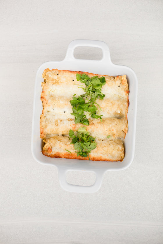 Holiday Enchiladas-"Stacey’s Famous” Chicken & Rice Enchiladas + Avocado Tomatillo Salsa